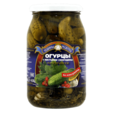 Teshchiny Recepty - Cucumbers with Blackcurrant Leaves 900ml