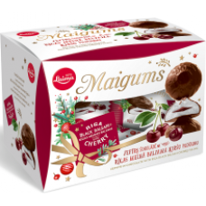 Laima - Christmas Marshmallows in Chocolate with Riga Black Balsam Cherry Filling 185g