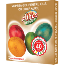 Atifco - Gold Eggs Dye for 40 Eggs / Vopsea Gel Pentru Oua Sidef Auriu 40 Oua