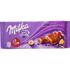 Milka - Milk Chocolate with Raisins and Nuts 100g