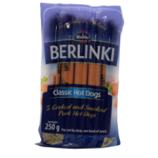 Morliny - Berlinki Classic Hot Dogs Sausages 250g